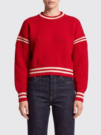 Golden Goose Maglia girocollo in cotone con logo ricamato e profili a contrasto