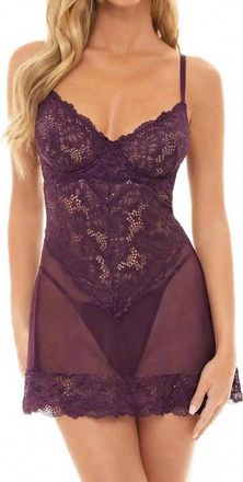 Oh là là Chéri Page Underwire All Lace Babydoll In Potent Purple