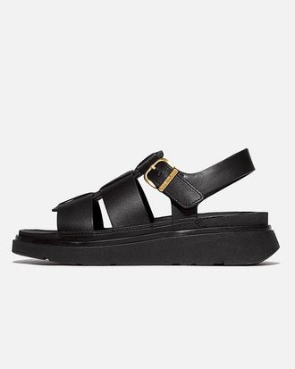 FitFlop Fitflop Womens Gen-FF Leather Fisherman Sandals - Black - Size UK 6