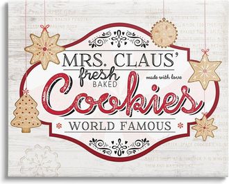 Stupell Industries Vintage Mrs. Claus Cookies Sign By Jennifer Pugh Wall Art