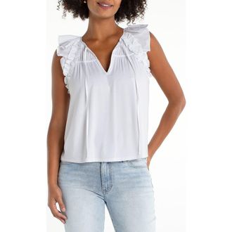 Liverpool L.A. Ruffle ShoulderTop in White at Nordstrom, Size X-Small P