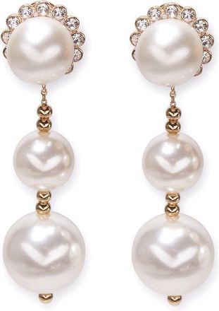 Carolina Herrera CZ Crystal Scallop Drop Earrings
