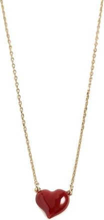 Kate Spade New York Amour Pendant Womens Necklace Dark Scarlet, Brass