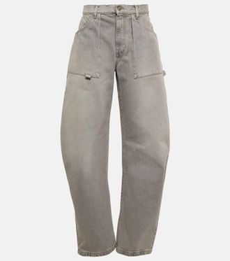 The Attico Effie high-rise barrel-leg jeans