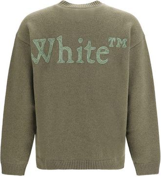 Off-white Embroidered Logo Wool-Blend Sweatshirt - Gray
