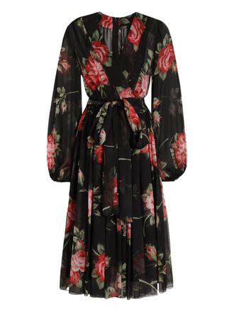 Dolce & Gabbana floral midi dress - Black