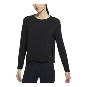 Nike (WMNS) Nike Training Casual Sports Breathable Long Sleeves T-shirt Black DM7028-010