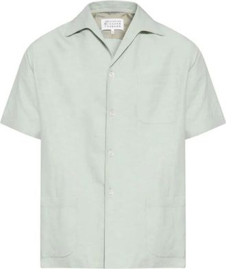 Maison Margiela Pocket Shirt - Heren - Korte mouwen Overhemden - Groen - 2XL - Katoen - Overhemden