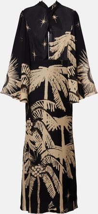 Johanna Ortiz Abito lungo in seta con stampa