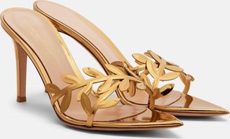 Gianvito Rossi Flavia mirrored leather mules