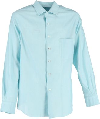 Loro Piana Mens Buttoned Shirt in Light Blue Cotton - Turquoise - Size 3XL