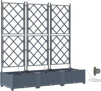 vidaXL Jardineras Gris Claro 120 X 40 X 126 Cm Acero Vidaxl