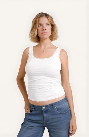 Nom Maternity Lacey Tank in White at Nordstrom, Size X-Large