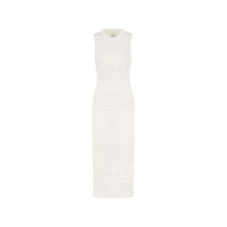Laneus Light Jacquard Dress - Dames - Casual kleedjes - Wit - S - Kleedjes