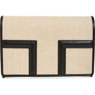 Toteme T-Flap Canvas & Leather Envelope Clutch in Ecru at Nordstrom
