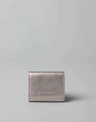 Brunello Cucinelli Light Grey Leather Wallet
