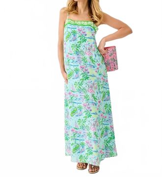 Lilly Pulitzer Amalfi Silk Maxi Dress In Salt Pond Blue