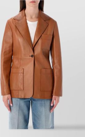 Chloé structured leather blazer notched lapel