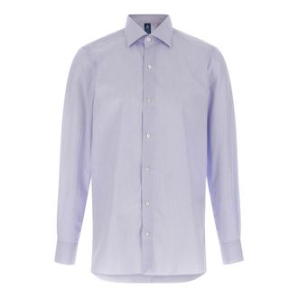 Finamore Heren, Overhemden, Blauw, Maat: L Katoen