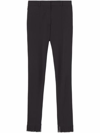 Burberry high-waisted fringed-edge leggings - Black