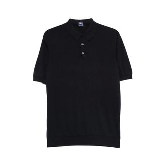 Fedeli Polo Shirts, male, Blue, Size: 3XL Polo Collar Sweater