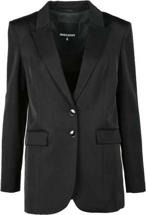 Patrizia Pepe Viscose jas met unieke stijl - Dames - Blazers - Zwart - L - Jassen