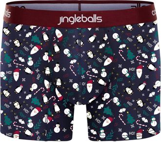 Comfyballs Mens Cotton Long Boxer - Christmas Blue, Blue, L