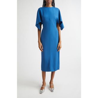 Stella McCartney Dolman Sleeve Crepe Midi Dress in Royal Blue at Nordstrom, Size 12 Us