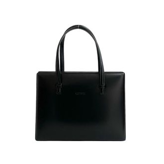 Loewe Black Leather Boston Bag Handbag Tote Bag (Pre-Owned)