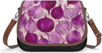 Generic Purple Onion Pattern Fashion Womens Crossbody Bags Novelty Handbag Shoulder Bag Purse