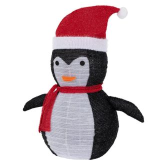 ECD Germany Ping&uuml;ino de navidad 68 cm decoraci&oacute;n con 30 luces LED blanco c&aacute;lido