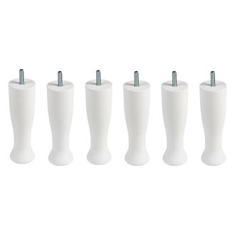 Colchones Aznar Juego 6 Patas Copa Relax 16 Cm Rosca M8 Para Base Y Canap&eacute; 6 Patas Madera Blanco
