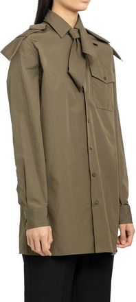 Prada Womens Bicolor Cotton Dress Shirt