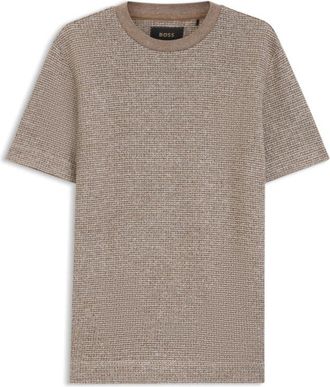 BOSS Moulin&eacute; T-shirt in cotton, linen, and silk