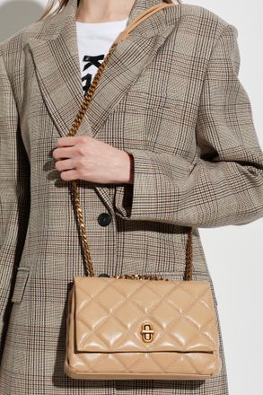 Marc Jacobs Leather Shoulder Bag With Logo, Womens, Beige