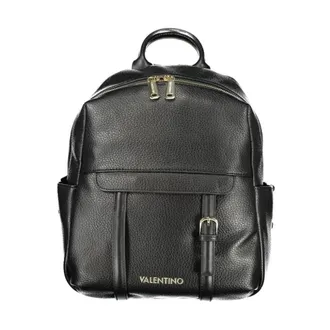 Valentino Backpacks, female, Black, Size: ONE SIZE Polyethylene Backpack with Adjustable Straps and Multiple Compartments