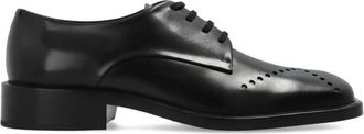 Jil Sander Perforated Leather Derby Schoenen - Dames - Veterschoenen - Zwart - 38 EU - Leer - Schoenen