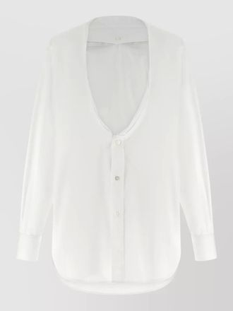 Maison Margiela poplin shirt long sleeves curved hem collar