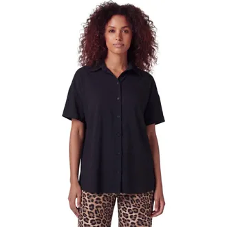 Lords of Harlech Womens Suzy Short Sleeve Shirt in Black at Nordstrom, Size Xx-Large
