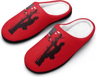 Generic Lineman Flag Mens Slippers Comfortable And Non-slip Cotton Slipper Shoe for House