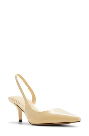 Aldo Stessy Low Slingback Half dOrsay Pointed Toe Pump in Light Yellow at Nordstrom, Size 6.5