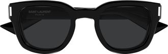 Saint Laurent 49mm Small Round Sunglasses in Black at Nordstrom