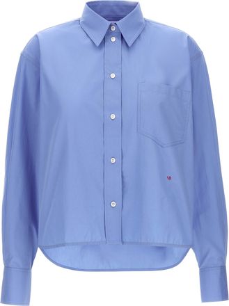 Victoria Beckham Cropped Shirt With Logo Embroidery