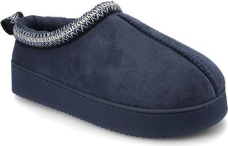 Journee Collection Connway Faux Shearling Lined Slipper in Navy at Nordstrom Rack, Size X-Large