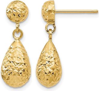 Diamond2Deal 10K Yellow Gold Drop Dangle Earrings
