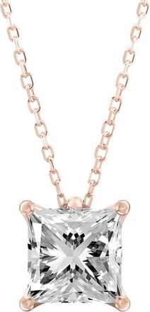 Tilla 14K rose gold diamond solitaire necklace - women - 14kt Rose Gold/Lab Grown Diamond - One Size - Pink