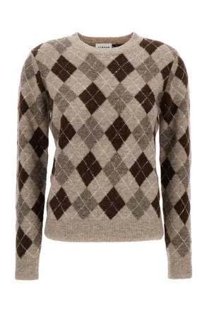 P.A.R.O.S.H. Plaid Wool-Blend Crewneck Sweater