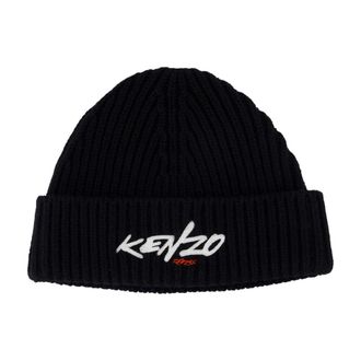 Kenzo Unisex Ff68bu230kwb-99 Nylon Ribbed Beanie Black