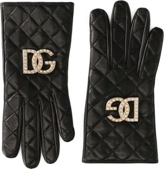 Dolce & Gabbana Guanti DG trapuntati - Nero