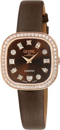 Gevril Group Infinita Quartz Diamond Brown Dial Ladies Watch 17255